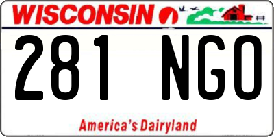 WI license plate 281NGO