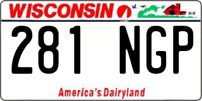 WI license plate 281NGP