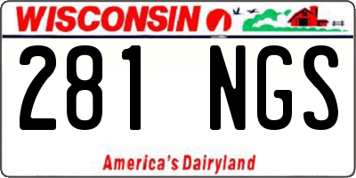 WI license plate 281NGS