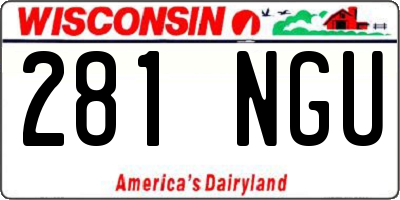 WI license plate 281NGU
