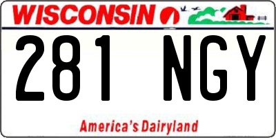 WI license plate 281NGY