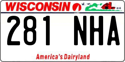WI license plate 281NHA