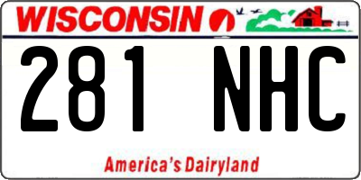 WI license plate 281NHC