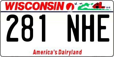 WI license plate 281NHE