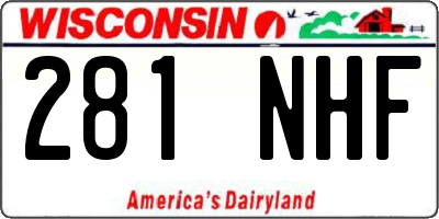 WI license plate 281NHF
