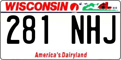 WI license plate 281NHJ
