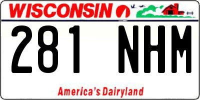 WI license plate 281NHM