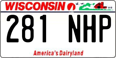WI license plate 281NHP