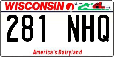 WI license plate 281NHQ