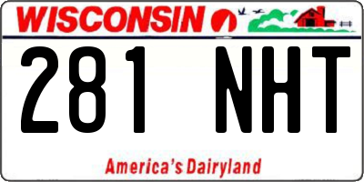 WI license plate 281NHT