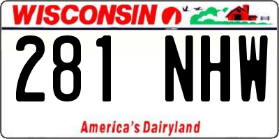 WI license plate 281NHW