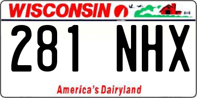 WI license plate 281NHX