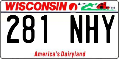 WI license plate 281NHY