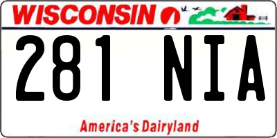 WI license plate 281NIA