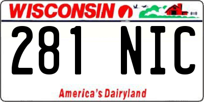 WI license plate 281NIC