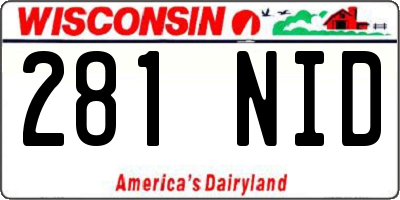 WI license plate 281NID