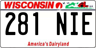 WI license plate 281NIE