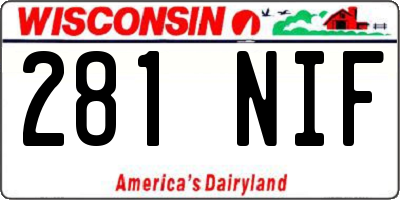 WI license plate 281NIF