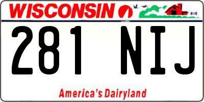 WI license plate 281NIJ