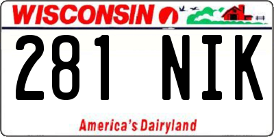 WI license plate 281NIK