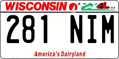 WI license plate 281NIM