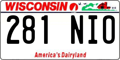 WI license plate 281NIO