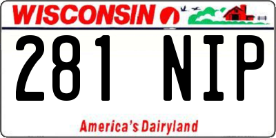 WI license plate 281NIP