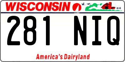 WI license plate 281NIQ
