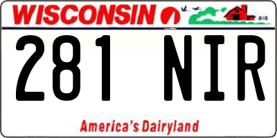 WI license plate 281NIR