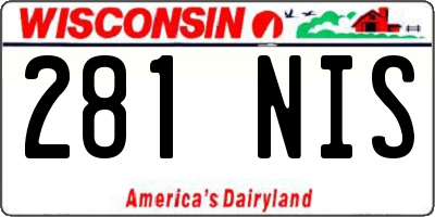 WI license plate 281NIS
