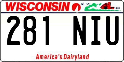 WI license plate 281NIU