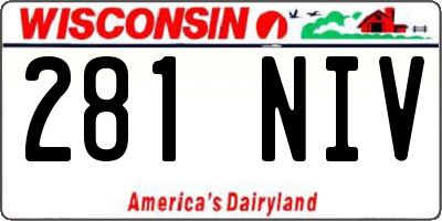 WI license plate 281NIV