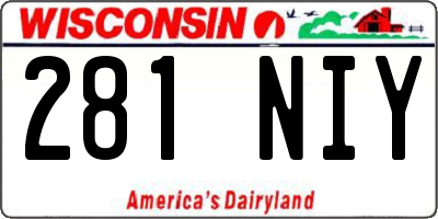 WI license plate 281NIY