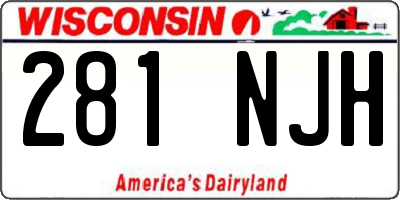 WI license plate 281NJH