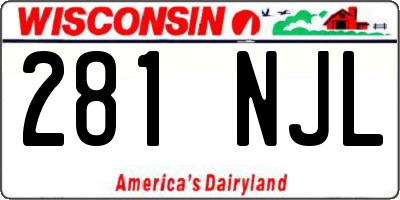 WI license plate 281NJL
