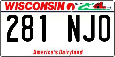 WI license plate 281NJO