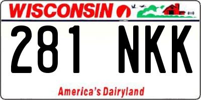 WI license plate 281NKK