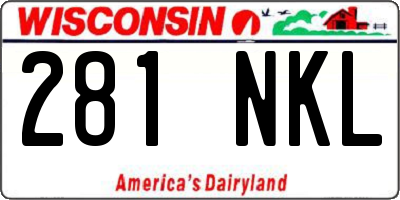 WI license plate 281NKL