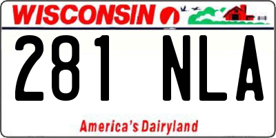 WI license plate 281NLA