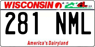 WI license plate 281NML