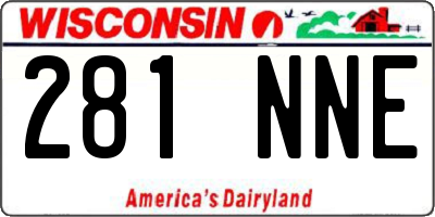WI license plate 281NNE
