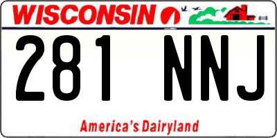 WI license plate 281NNJ