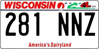 WI license plate 281NNZ