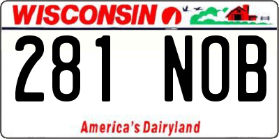 WI license plate 281NOB