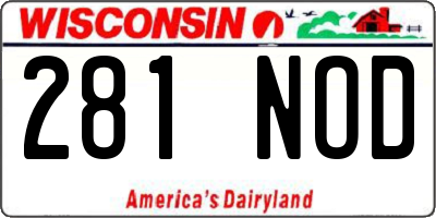 WI license plate 281NOD