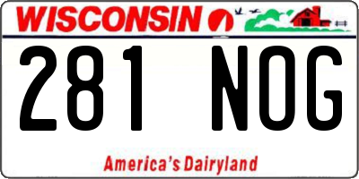 WI license plate 281NOG