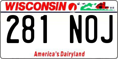 WI license plate 281NOJ