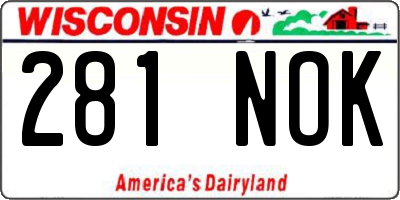 WI license plate 281NOK