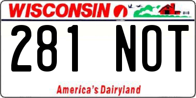 WI license plate 281NOT