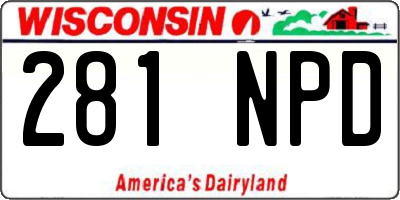 WI license plate 281NPD